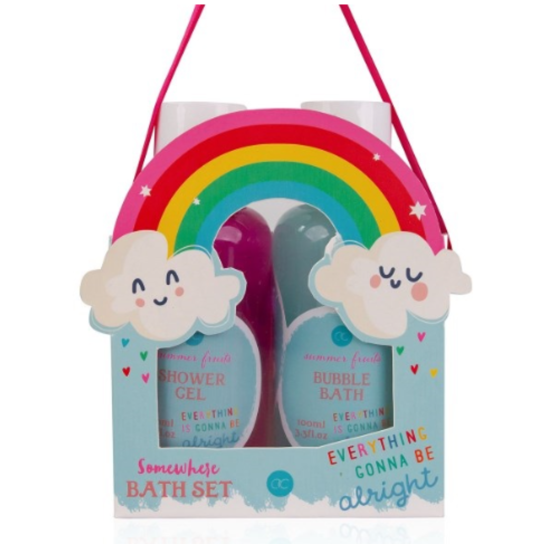 Regenboog giftset douchegel en badschuim