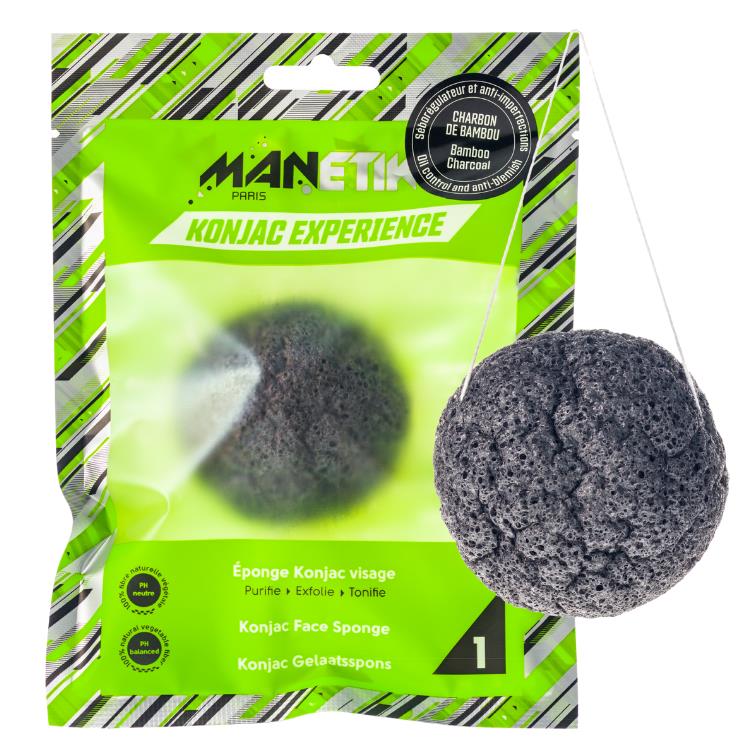 Houtskool konjac reinigingssponsje voor jongens